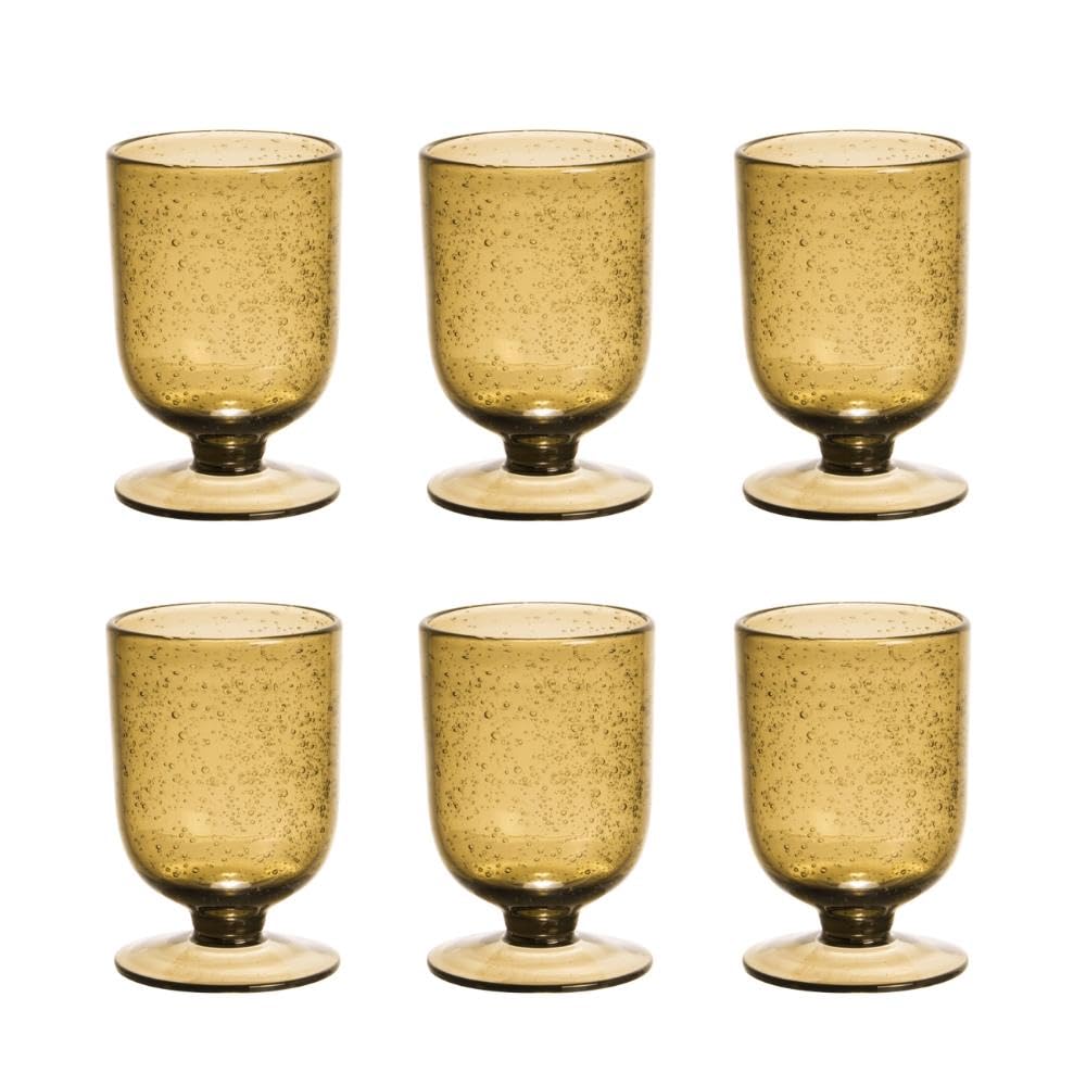 Table Passion - Verre à pied Gordes Bullé 25 cl ambre (lot de 6)
