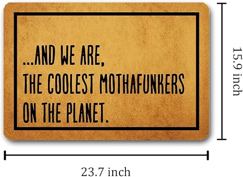Miniatura 3 de Divertidas alfombras personalizadas de bienvenida con texto en inglés "We are the Coolest Mothafunkers on the Planet (23.6 x 15.7 pulgadas), parte