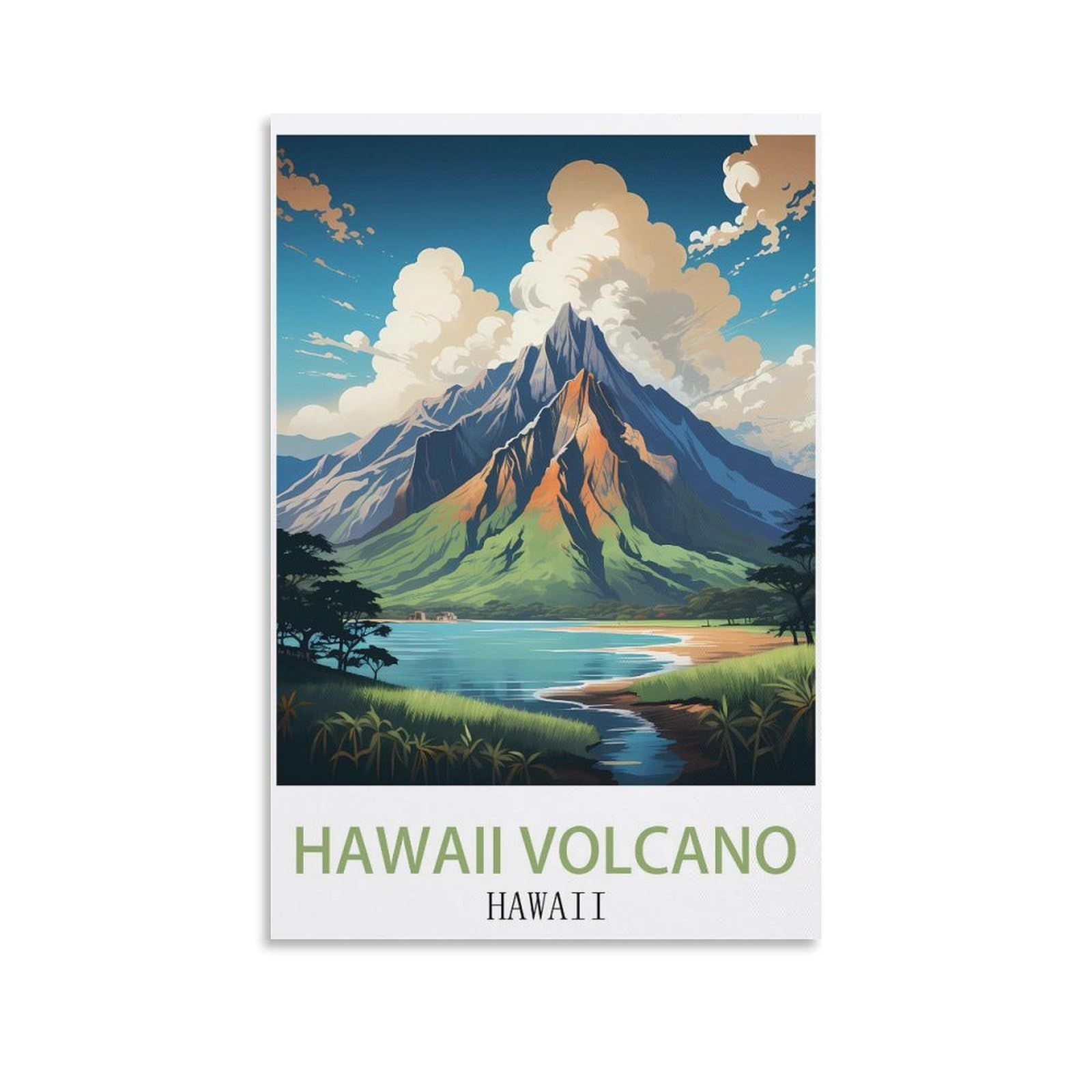 EZMLFA 5D Diamond Painting Kits,Hawaii Volcano Hawaii Diamond Art Kits Adults, Create Your Own Diamond Painting Full Drill Gifts for Home Decor 40x40cm