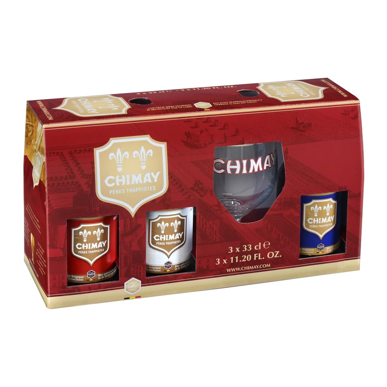 Bier Geschenkset bis0026 3 Stück x 33 cl + Glas 2er Pack