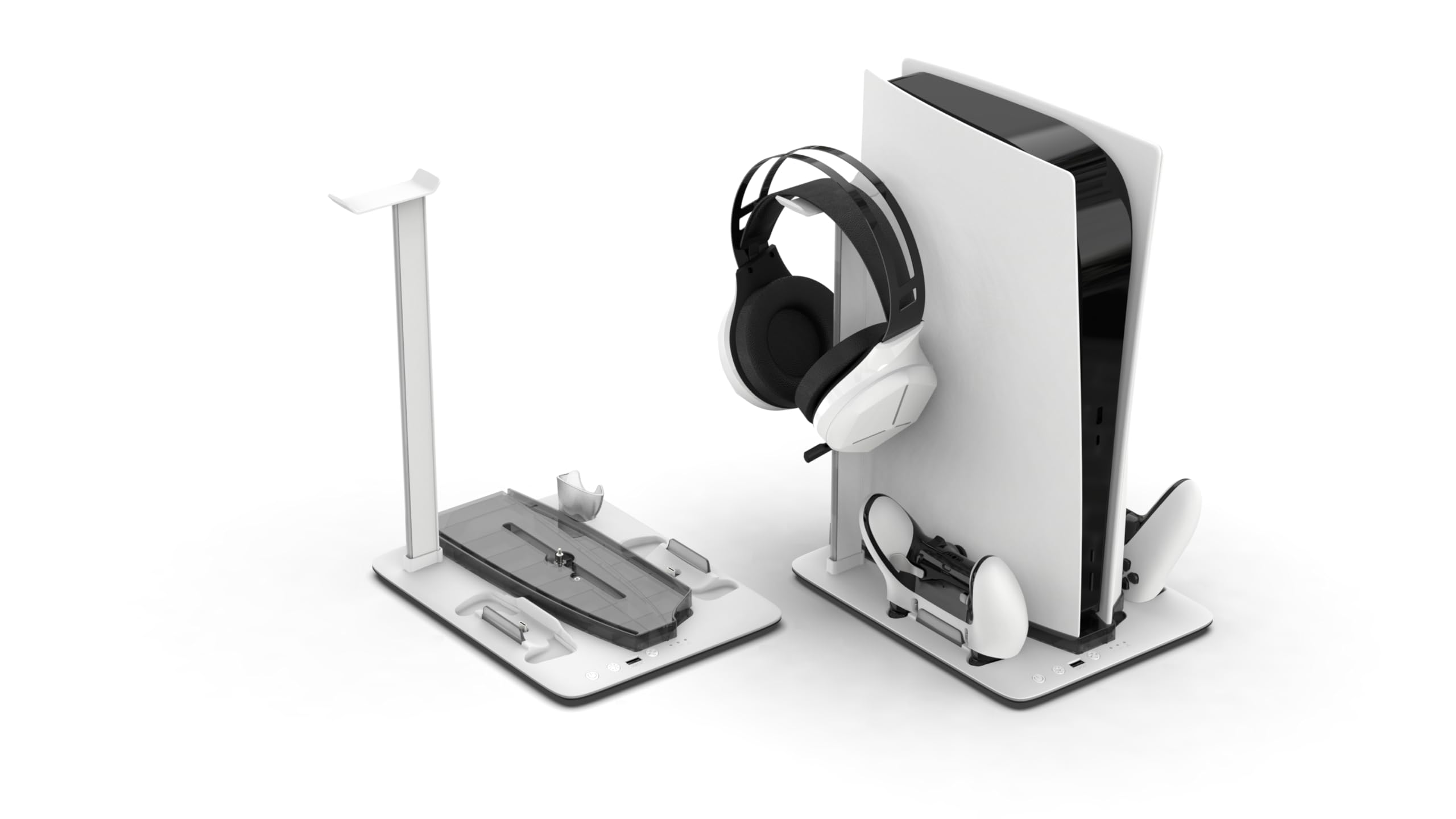 Supporto di ricarica sottile per PS5 Konsolenhalterung – LED-Beleuchtung – Controller-Aufladung – Kühlung – Aufbewahrung