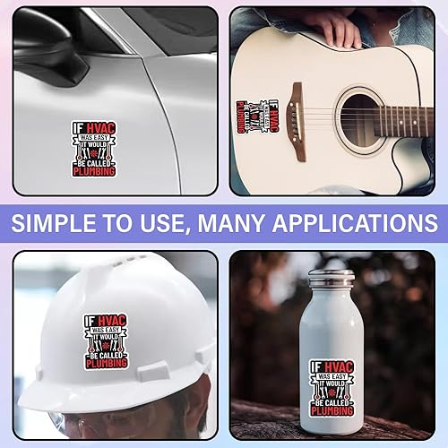 Miniatura 6 de (3 piezas) Técnico HVAC Calefacción Ventilación Aire Acondicionado Tech Pegatinas HVAC Technician Pegatinas HVAC HVAC Hard Hat Pegatinas Regalo