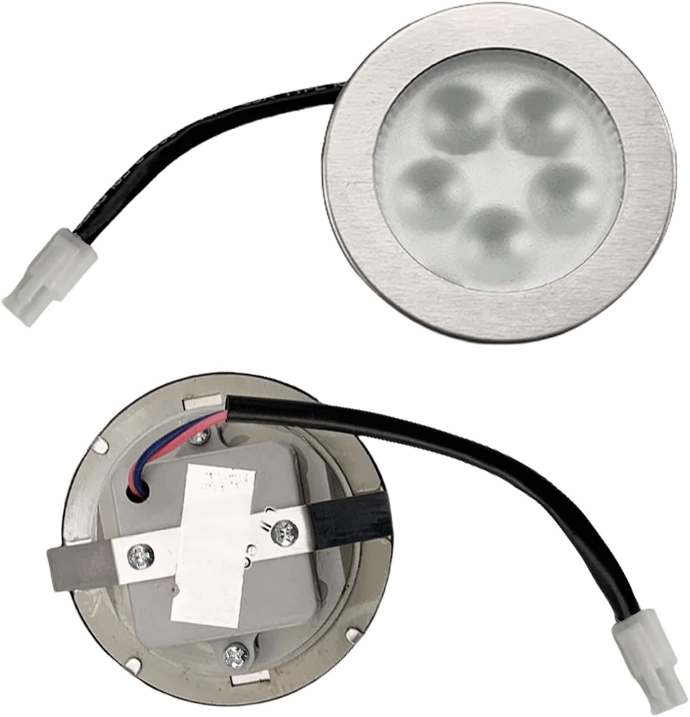 2Pcs 1.5-2w Led Cooker Range Hood Bulb Light DC12V AC220V with SM EL Connector 2.2 Inch Hole for Cold Light 20W Halogen Equivalent(2.8IN EL Connector DC12V)