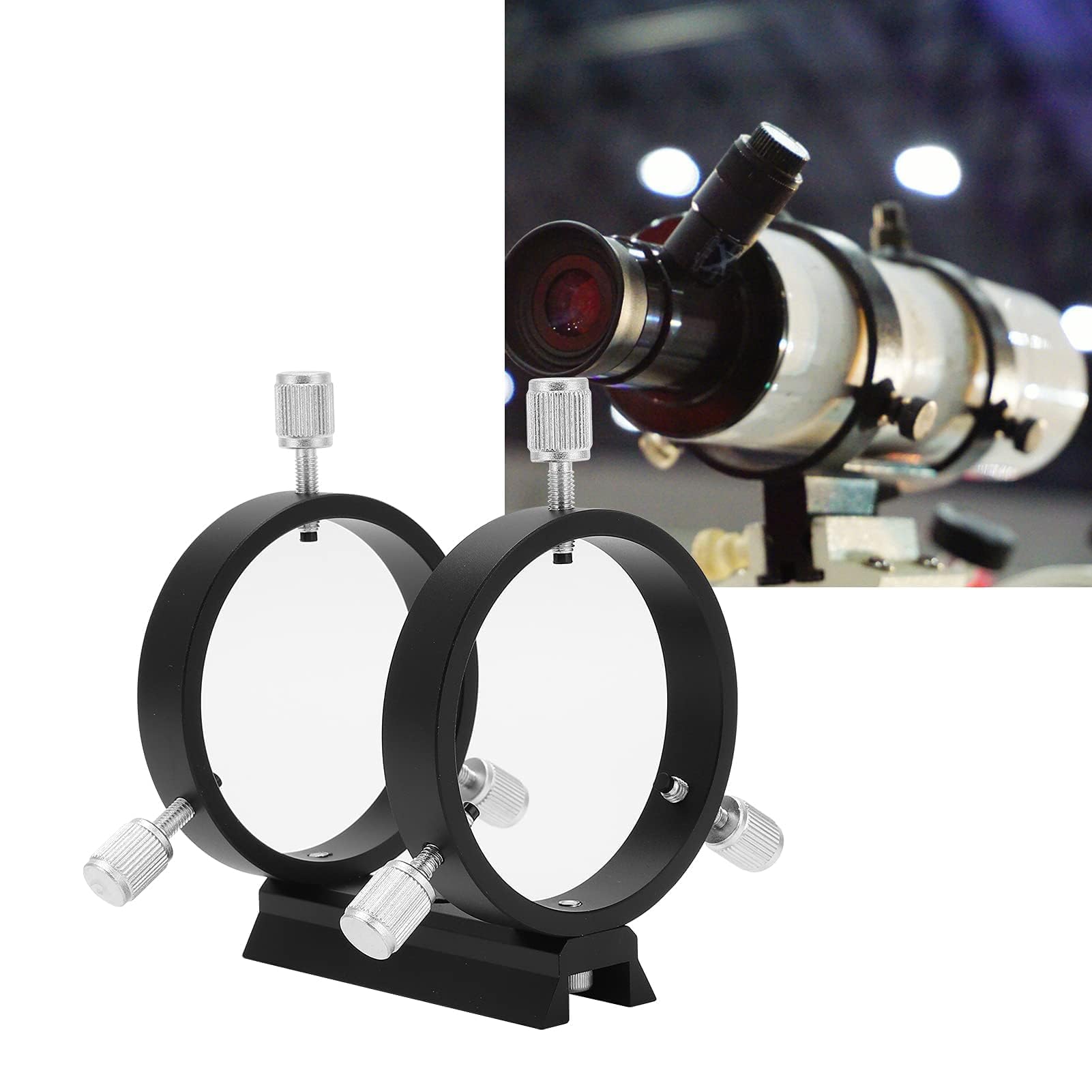Anillo De Alcance Guía Para Telescopio, Diámetro Interior De 43-70 Mm, Soporte De Anillo De Montaje De Alcance De Guía Ajustable Buscadores De Estrellas Para Telescopio Con Diámetro Interior