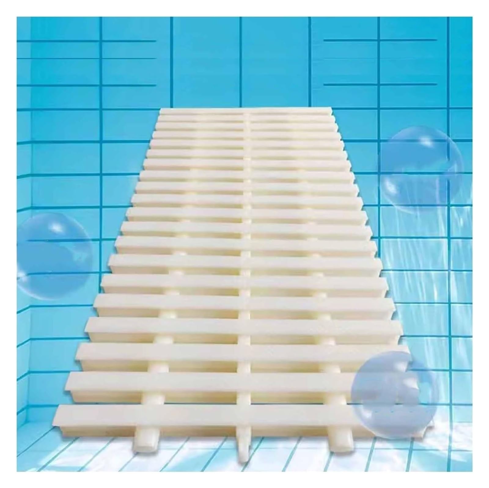 Griglie di scarico resistenti in ABS per piscine - 30x100 cm, beige, confezione da 10 pezzi, griglia di troppo pieno componibile per piscine, aree esterne e manutenzione delle fognature (beige 30