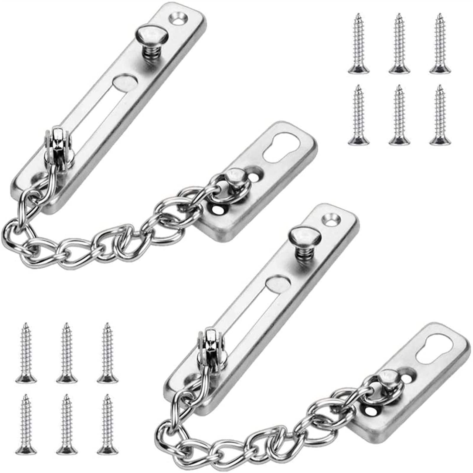 NVSFZGIYG Door Chain Lock, Safe Buckle,Latch Safety Limiter,2Pcs Home ChainHome Hotel Bolt Anti-Theft