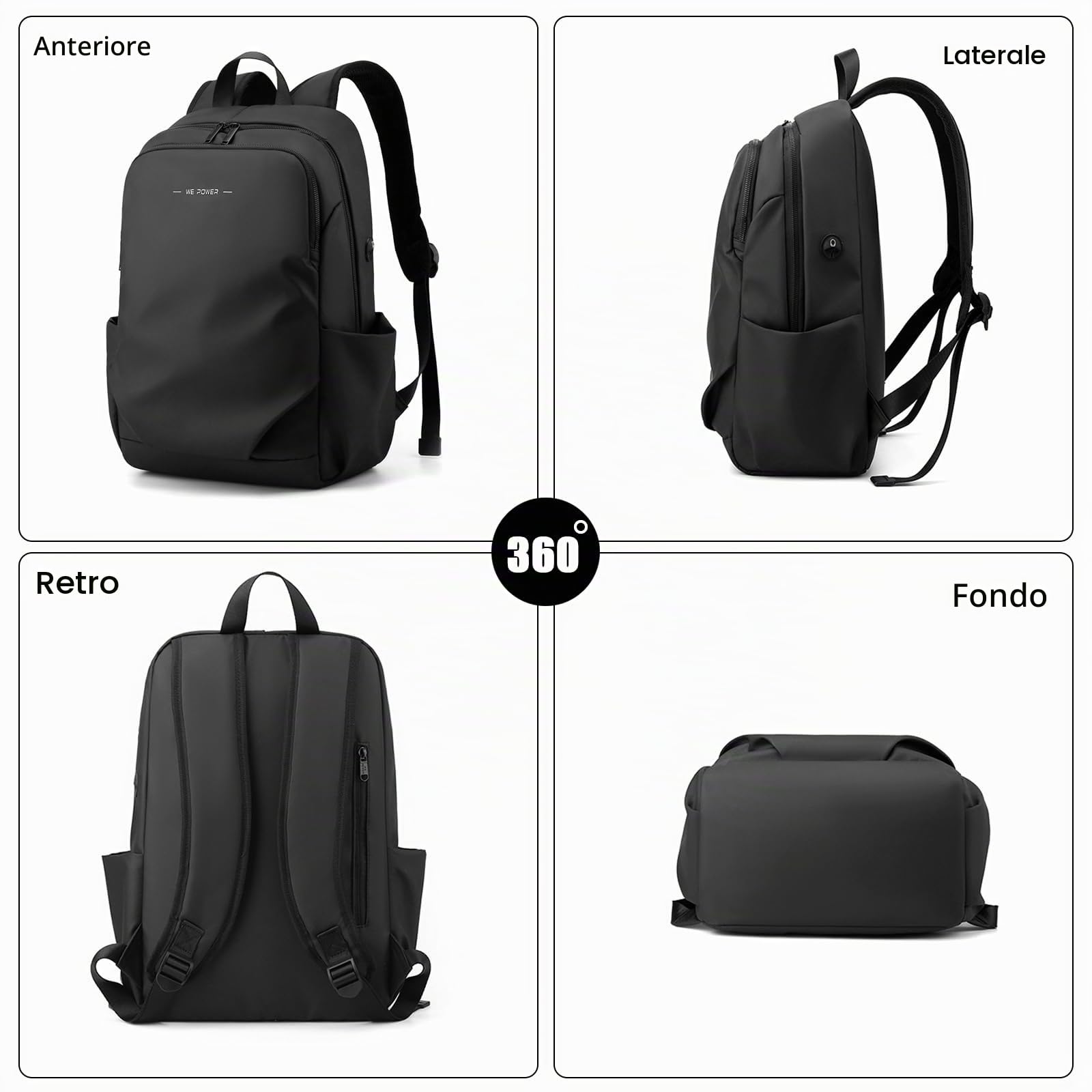 FANDARE Moda Zaino PC Portatili Uomo zaino professionale multiuso borsa a mano Scuola Impermeabile Borsa a tracolla Zaino da viaggio Zaino Laptop Zaino Lavoro Viaggio Zaini con foro per auricolari