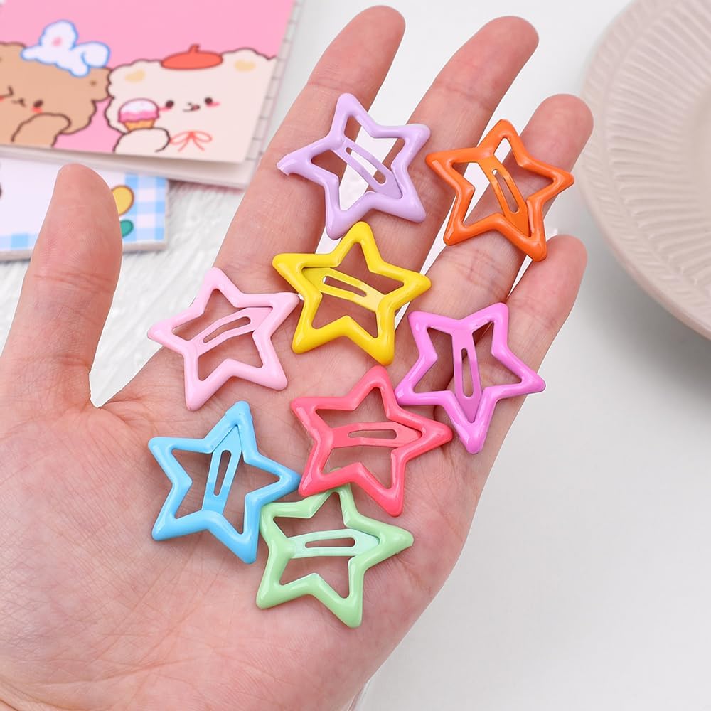 KK CREATIONS Star Shaped Metal Hair Clips Barrettes for Girls Non-silp Kids Mixed Color Cute Hair Accessories (B0D1KVYDG4) Amazon Price History, Amazon Price Tracker