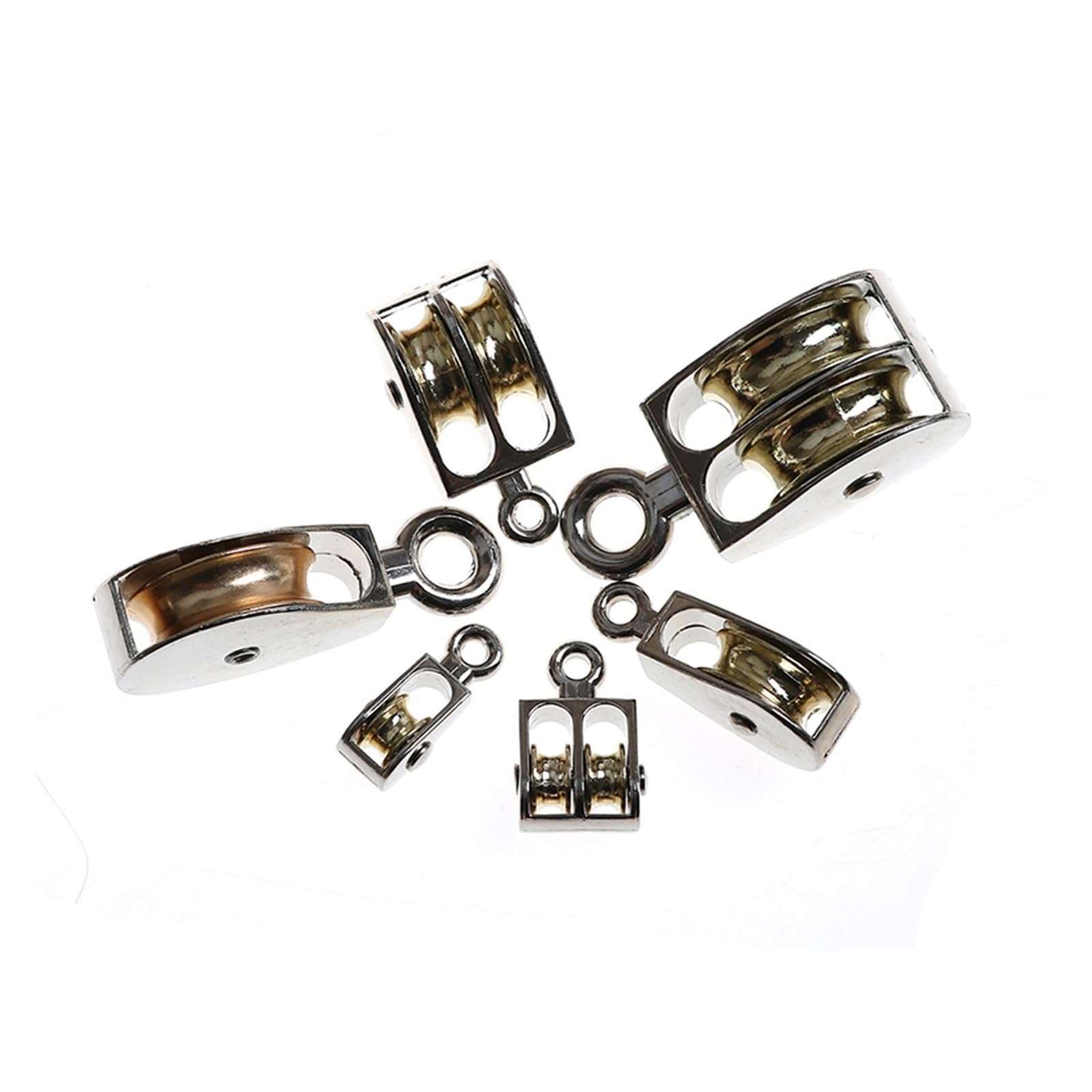 1PCS 36/52/75mm Metal Sheave Zinc Alloy Fixed Pulley Crown Block and Tackle Lifting Wheel Mini Single/Double Pulley for DIY(Single Pulley 36mm)