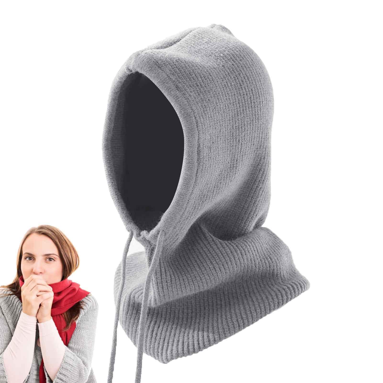 Scaldacollo antivento da sci, lavorato a maglia, morbido, invernale, antivento, per pattinaggio, ciclismo, escursionismo, colore grigio, Grigio