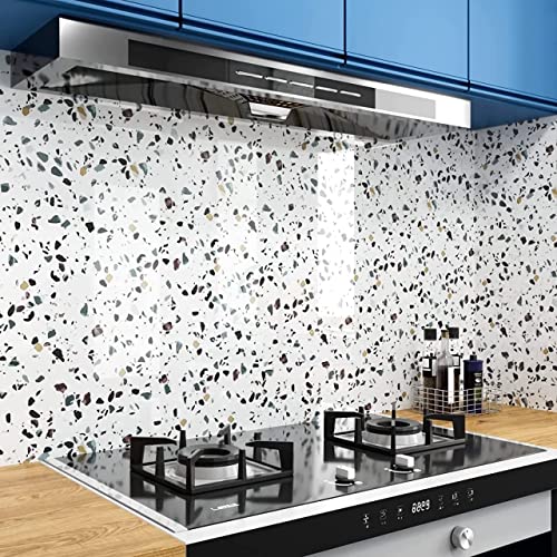Image of VKR 3D PVC Self-Adhesive Kitchen Wall Sticker | Waterproof & Oil-Proof Peel and Stick Wallpaper | Modern Backsplash Decor for Home, Cafe, Hotel & Living Room Walls (White Dot - Pack of 1)