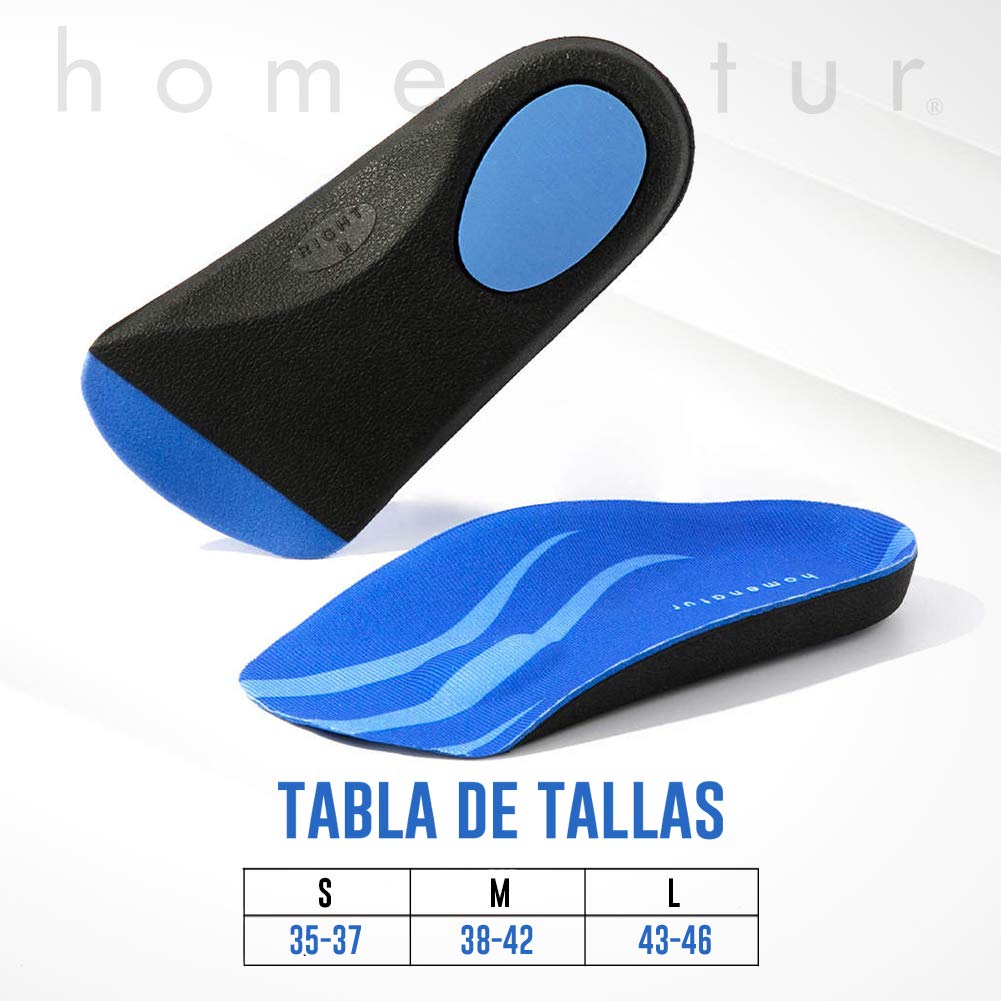 Plantillas Fascitis Plantar - 1 Par - Pies Planos y Cavos - Diseño Ortopedicas Taloneras Media Plantilla Hombre y Mujer - Soporte de Arco 3,2cm - Alivio Dolor (M 38-42)