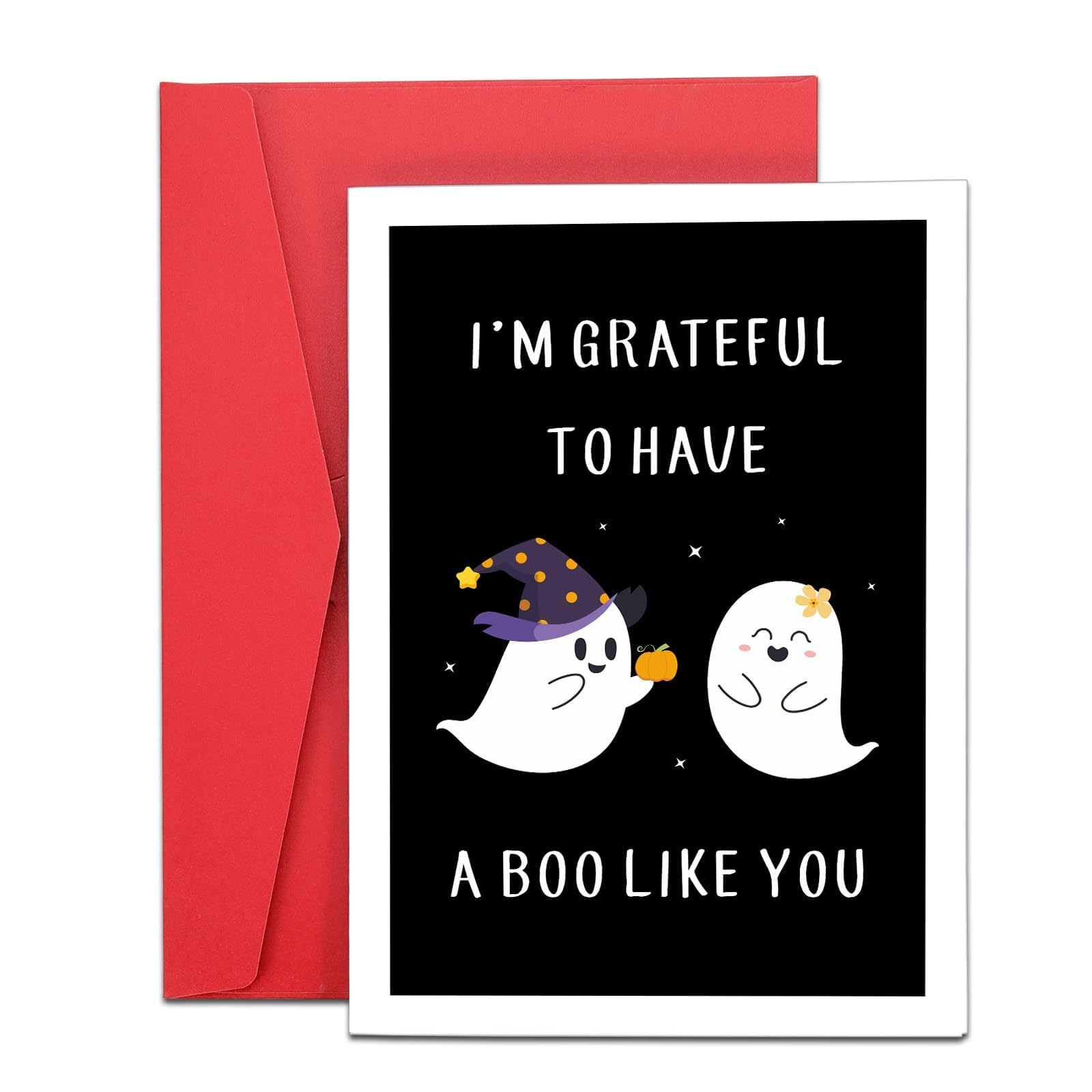 Valentines Card for Him Her Horror Halloween Boo Basket Stuffers for Her Him Adult Women Spooky Basket Stuffers for Boyfriend Girlfriend Couple Boo Gifts for Women Kids Halloween Cards for Couple