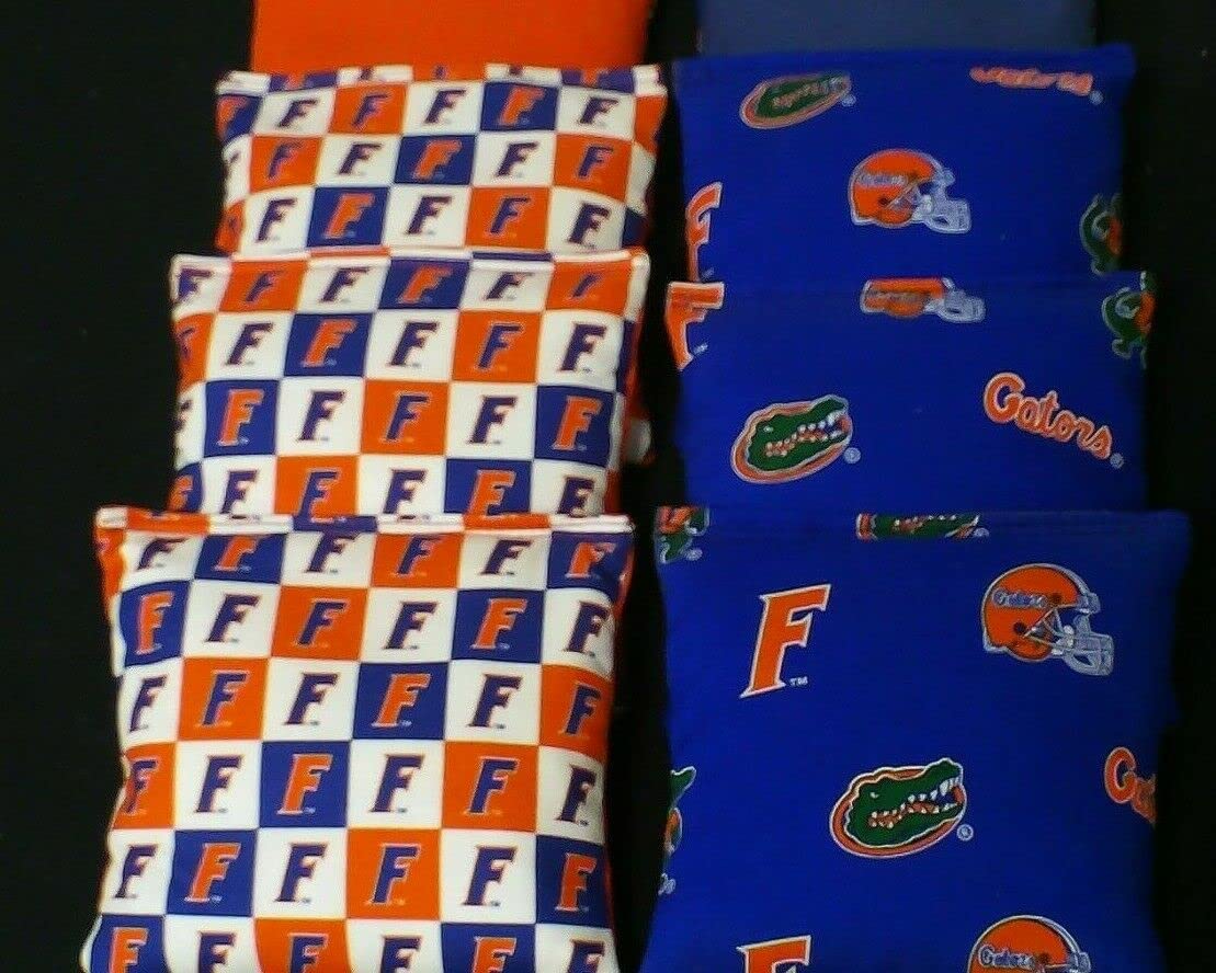 BackYardGamesUSA Florida Gators Cornhole Bean Bags 8 ACA Regulation Quality Handmade Corn Hole Bags