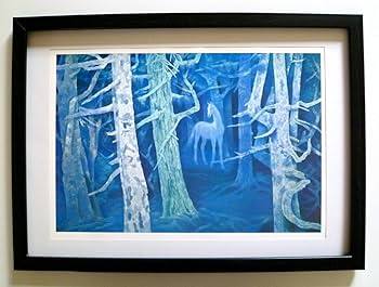 Amazon.co.jp: 東山魁夷人気絵画/代表作『白馬の森』読売新聞 額絵