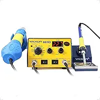 Estação De Solda E Retrabalho Automática BGA 2 Em 1 SMD Estação De Ar Quente E Solda Soprador Ferro Yaxun 881d (AZUL, 110V)