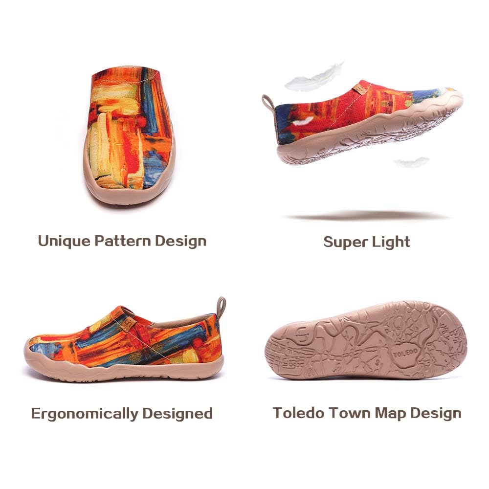 UIN Mocasines de Lona para Mujer, para Primavera Verano, Zapatos de Viaje Pintados, Verano Planos Mujer, Multicolor, Flor
