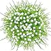 CQURE Artificial Flowers, Fake Flowers Artificial Babys Breath Bridal Wedding Bouquet for Home Garden Party Wedding Decoration 5 Bunches (White)