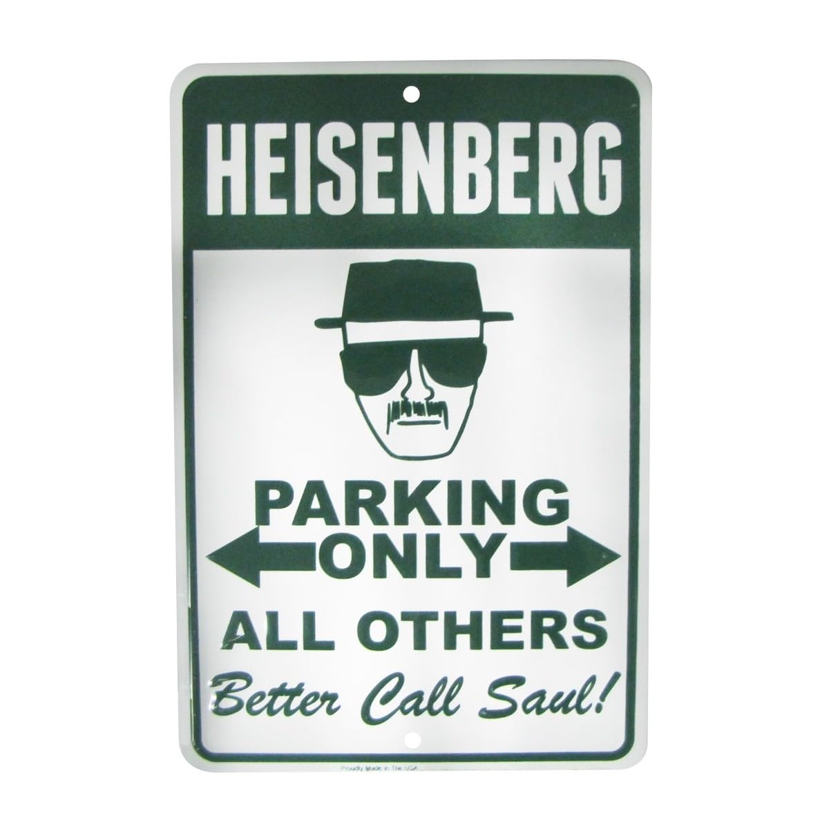 Ingzzaac Breaking Bad Heisenberg Novelty No Parking 8x12 Sign Man Cave Garage Wall Decor Retro Metal Sign Tin Sign 8X12 Inches