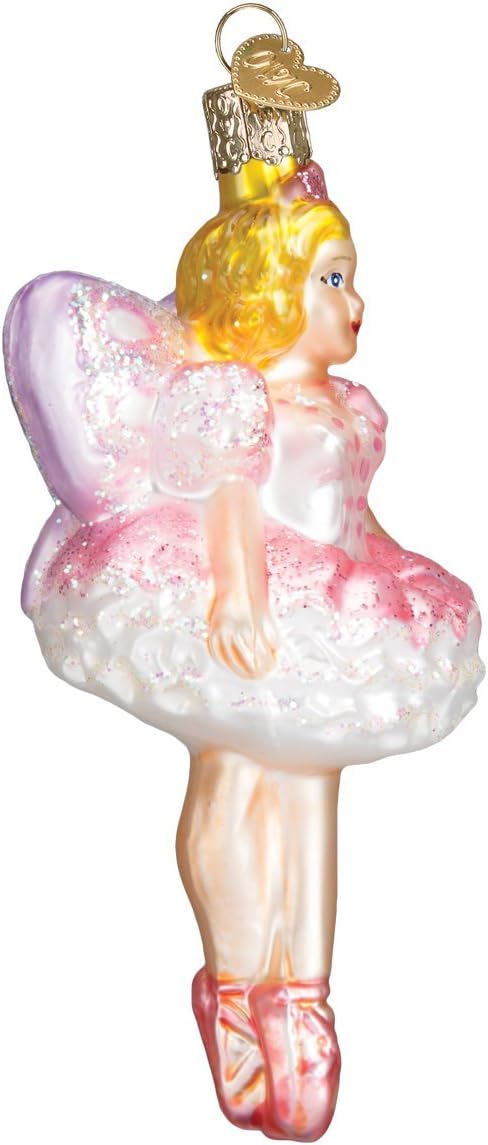 Old World Christmas Sugar Plum Fairy Glass Blown Ornament for Christmas Tree, Handcrafted Holiday Decoration, Fantasy Collection