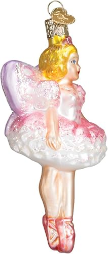 Miniatura 4 de Old World Christmas Adorno soplado de cristal de hada de azúcar ciruela para árbol de Navidad, decoración navideña hecha a mano, colección de