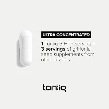 Toniiq Ultra High Strength 5HTP Capsules | 99%+ Highly Purified and Bioavailable - 12:1 Concentrated Extract - 200mg - 90 Veggie Capsules