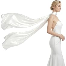 1Pcs Satin Bridal Neck Scarf for Wedding Long Scarf Wrap for Wedding Evening Ceremony Bridal Accessory