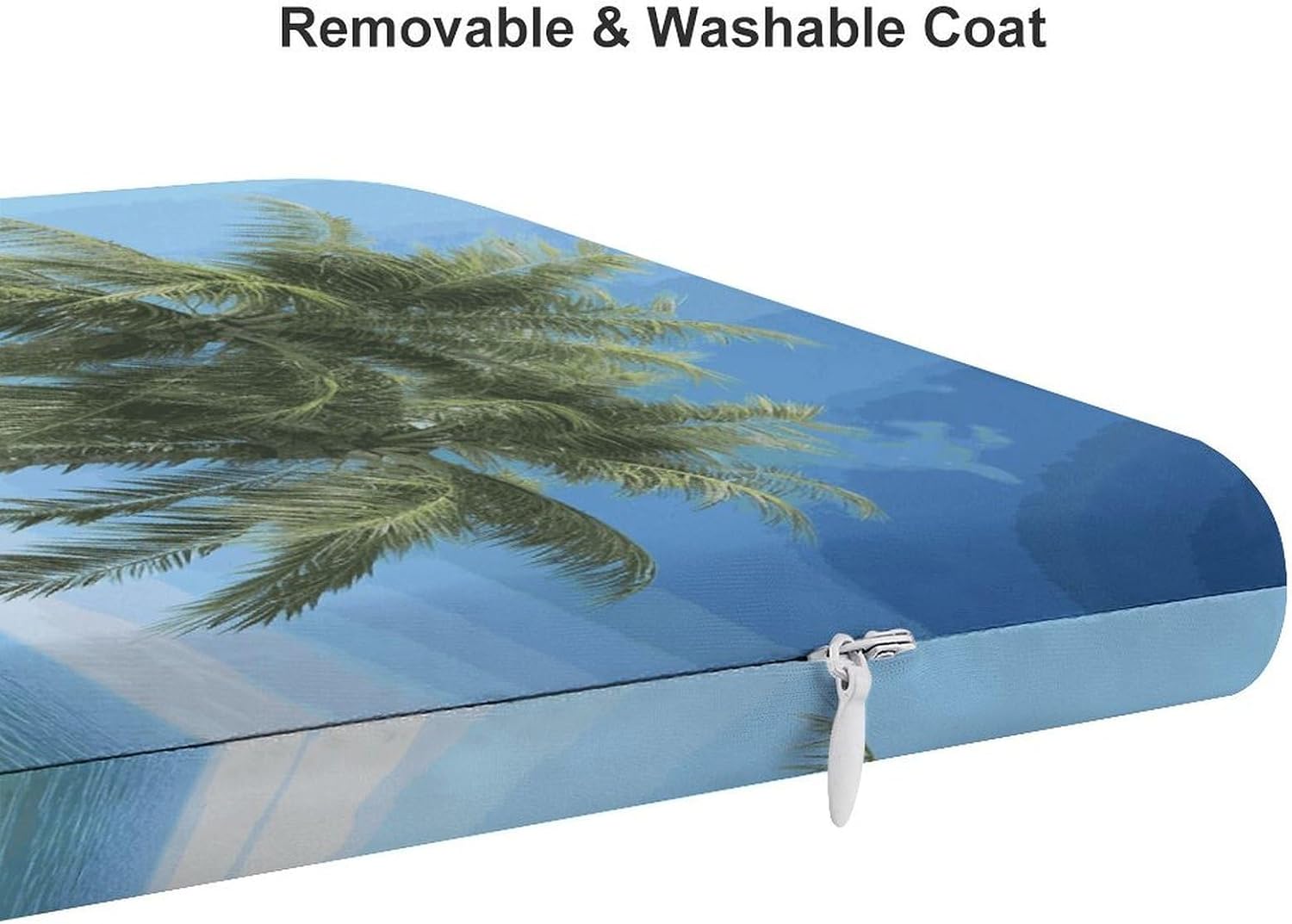 Sea Palm Trees Chair Cushion Floor Pillow Stool Cushion | Cushions with Removable Cover with Square Memory for for Chair Living Room Balcony Office Sofa,13.8*15*1.2 Inch