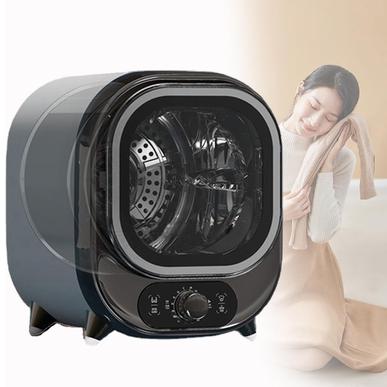 Secadora De CondensacióN PequeñA Con Tina De Acero Inoxidable, Secadora De Ropa De CondensacióN, Con Capacidad De Carga De 0.8 Kg, Ideal Para Hogares, Apartamentos,Para Espacios PequeñOs(A)