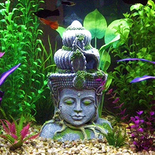 Image of Mistletoe Natural Hiding Head Buddha Statue for Aquarium Decoration Ornaments /Toy for Fish Tank ONLY for Above 2ft Tank Decor