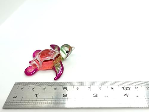 Miniatura 2 de Figuras diminutas en miniatura de tortuga, mar, animales soplados a mano, arte de vidrio soplado a mano, regalo coleccionable para decorar el hogar