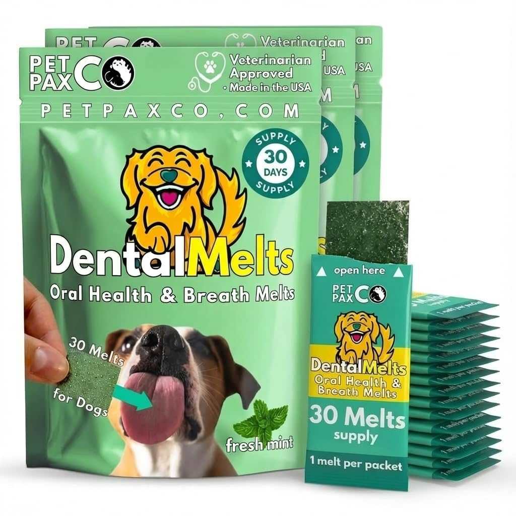 Dog Breath Freshener 5 in 1 30 Oral Strips Natural Sage Spirulina Apple Cider Vinegar Dogs Dental Care