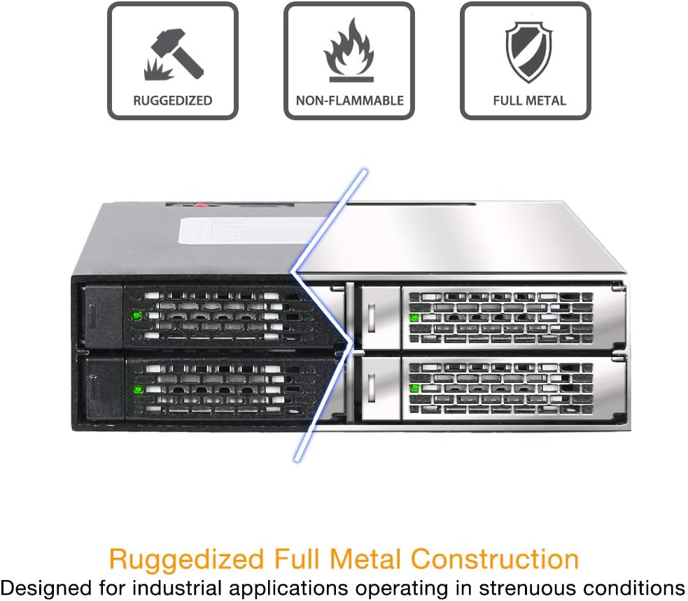 Black Friday Clearance ICY DOCK Full Metal 6 x 2.5 SAS/SATA HDD/SSD Mobile Rack Enclosure for 5.25 Bay (with Keylock) | ToughArmor MB996SK-6SB