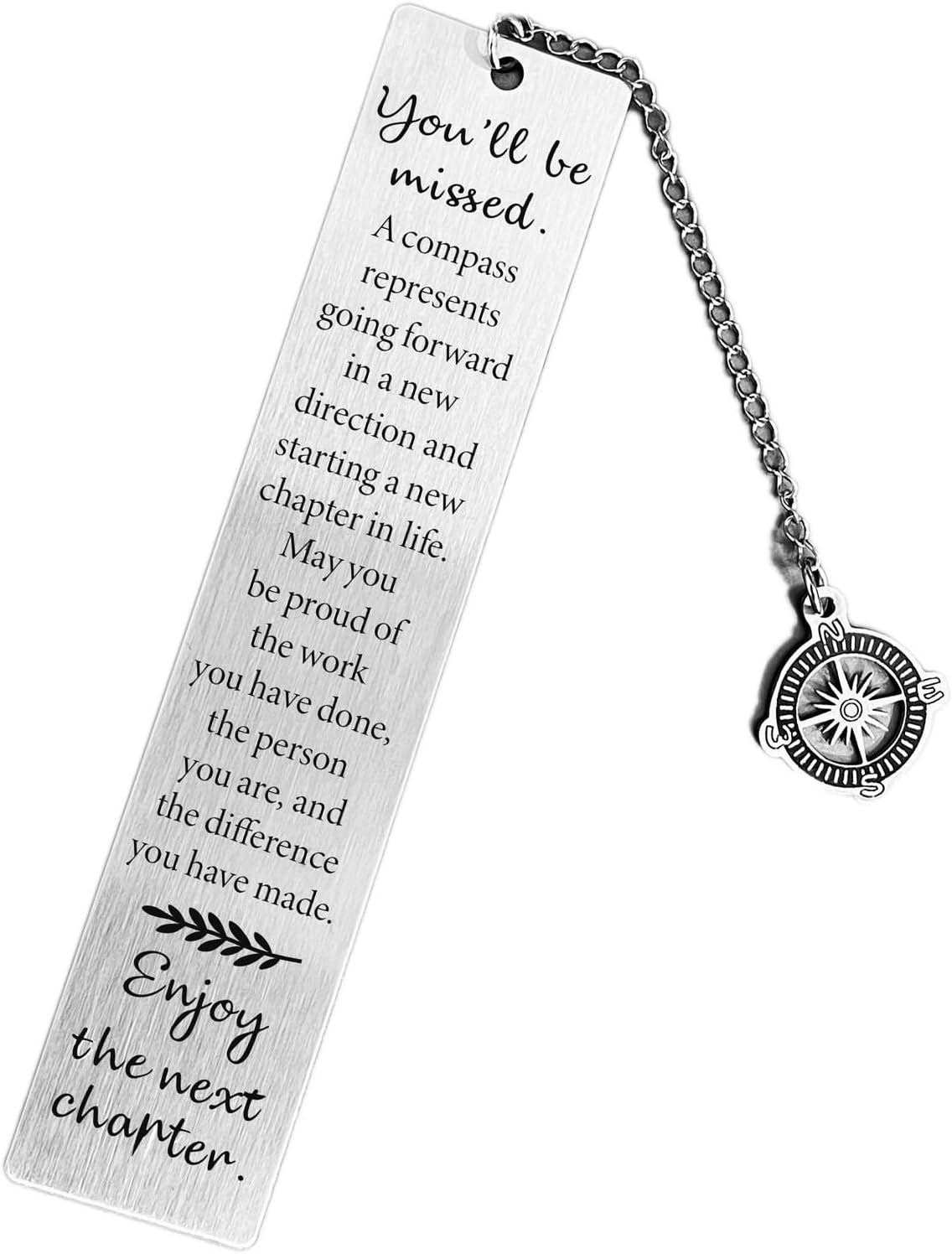 Coworker Leaving Gifts,Farewell Going Away Goodbye Gifts for Friends Manager Boss Leader Teacher Employee Compass Bookmark You Will Be Missed Retirement Gifts Christmas Stocking Stuffers