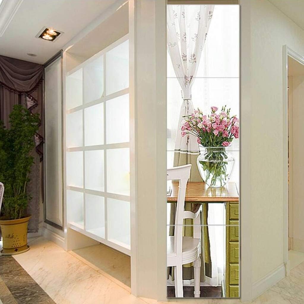 Wall Mounted Frameless Leaner Mirror Free Standing Rectangle Floor Mirror 4pcs Hall Full Length Mirror for Bedroom Bathroom AN1022 910 (Size : 40cm×40cm)