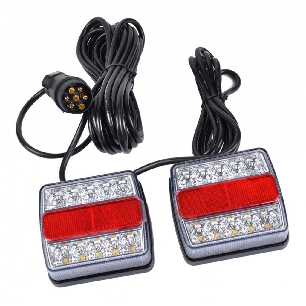 1 Kit LED Feux Remorque Frein Clignotant Étanche Visibilité Maximale Installation Adaptée à Utilitaire Camion Bus, Rouge + Blanc