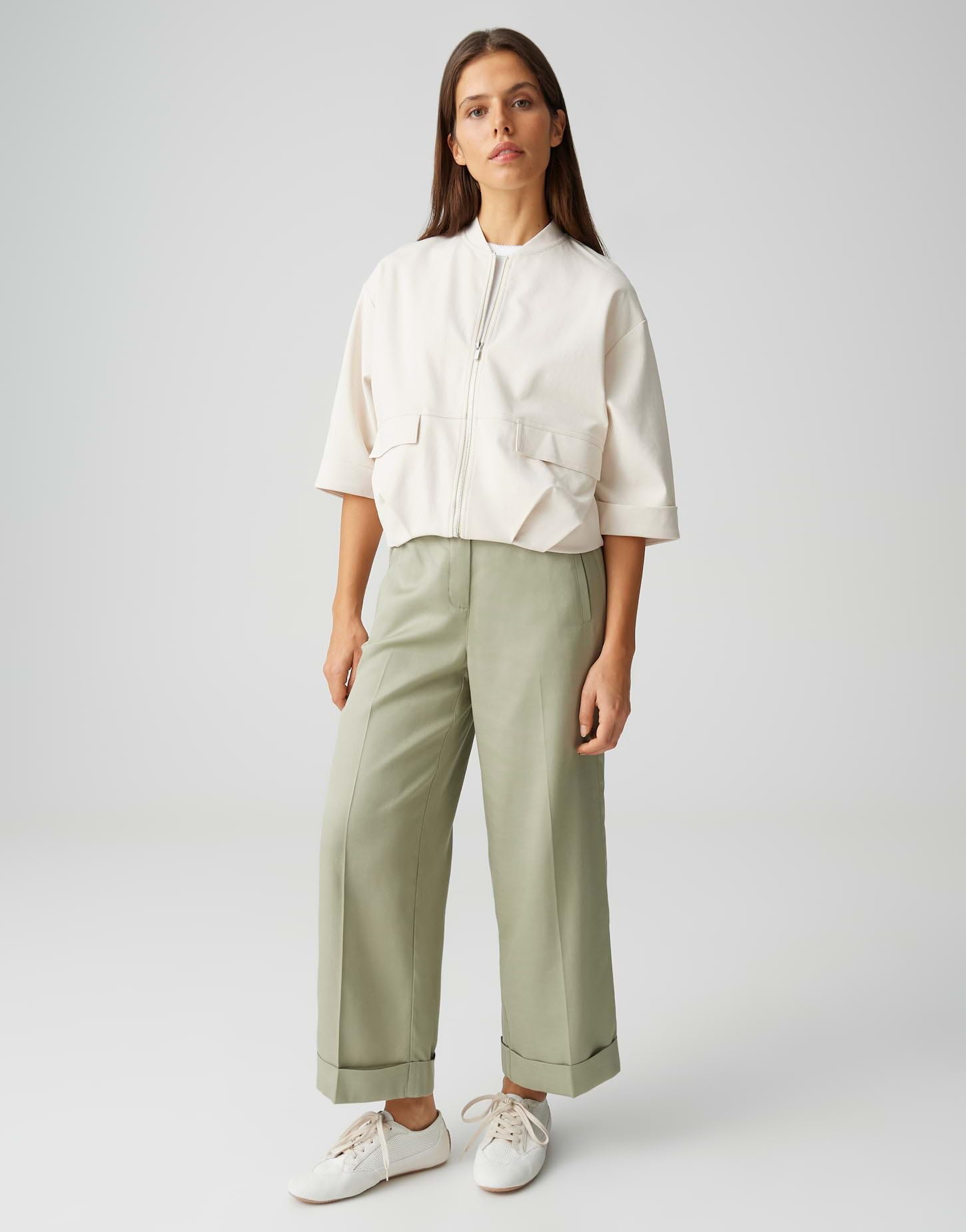 OPUS Damen City Pants | MEERI Bloom Relaxed City Pants aus Lyocell Cotton Mix