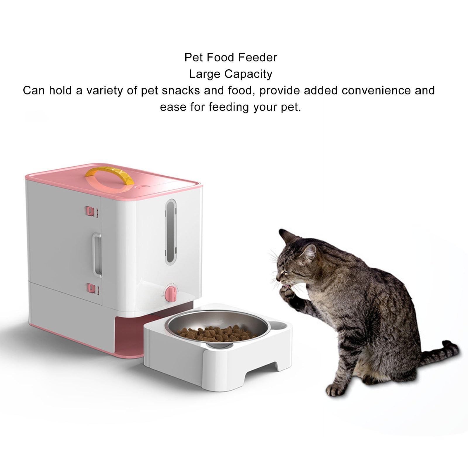 Contenitore per alimenti per animali domestici, dispenser portatile per cibo per cani e gatti, organizer per snack di grande capacità, design compatto salvaspazio, stile semplice per casa