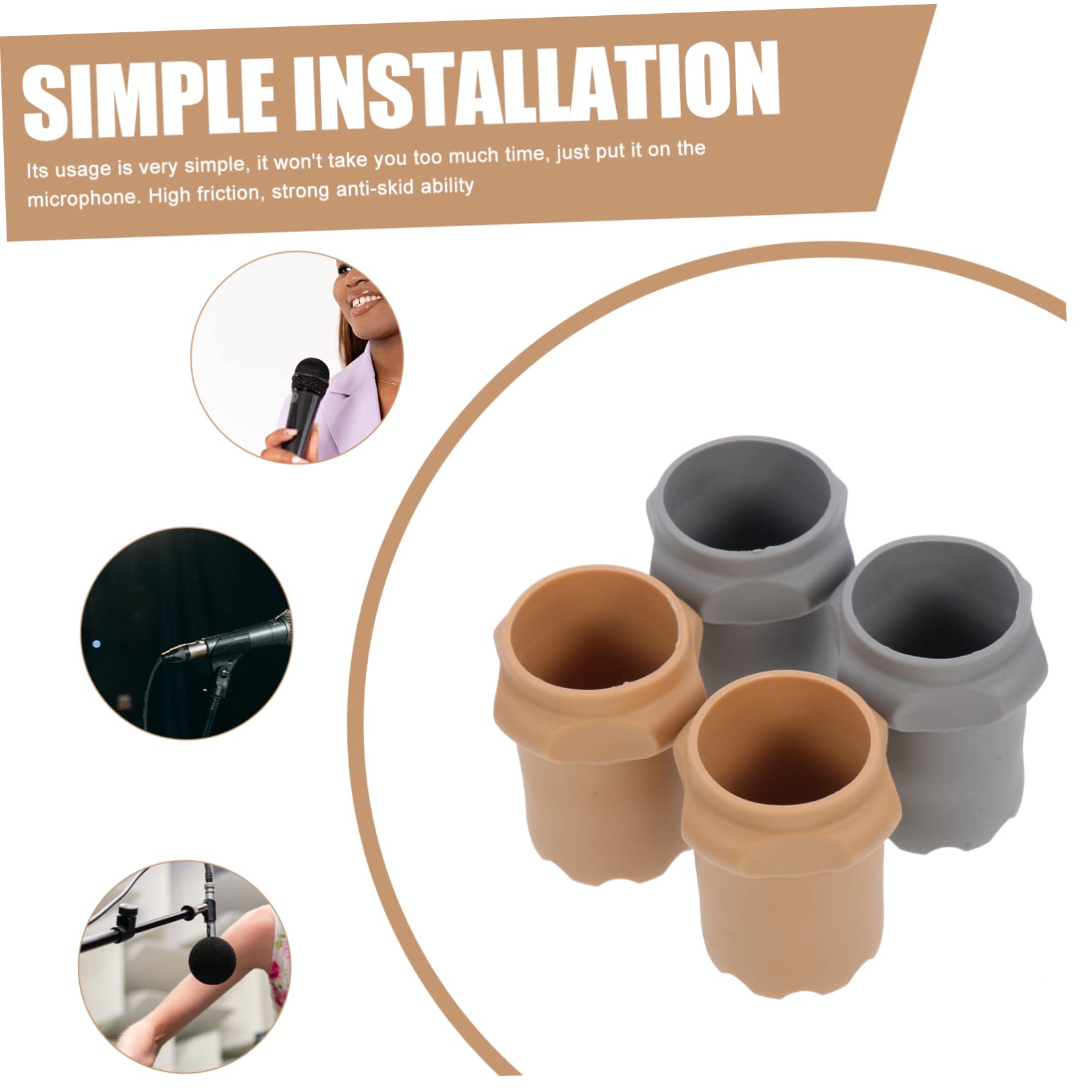 BESPORTBLE 4pcs Mic Protective Supplies Drop Microphone Sleeves Durable Skid Holders for Microphones Easy to Install