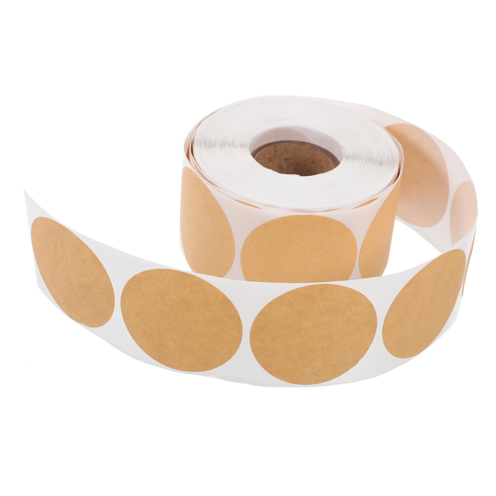 DOITOOL 5 Etichette Adesive Rotonde Kraft Etichette Vuote Autoadesive per Regali Organizzazione e Classificazione per Progetti Creativi