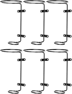 VANZACK 6pcs Iron Wine Racks Red Wall Mounted Hanging Wine Bottle Display Organizer Sturdy Stable Soldered Construction Beer Storage Kitchen Bar Decor
