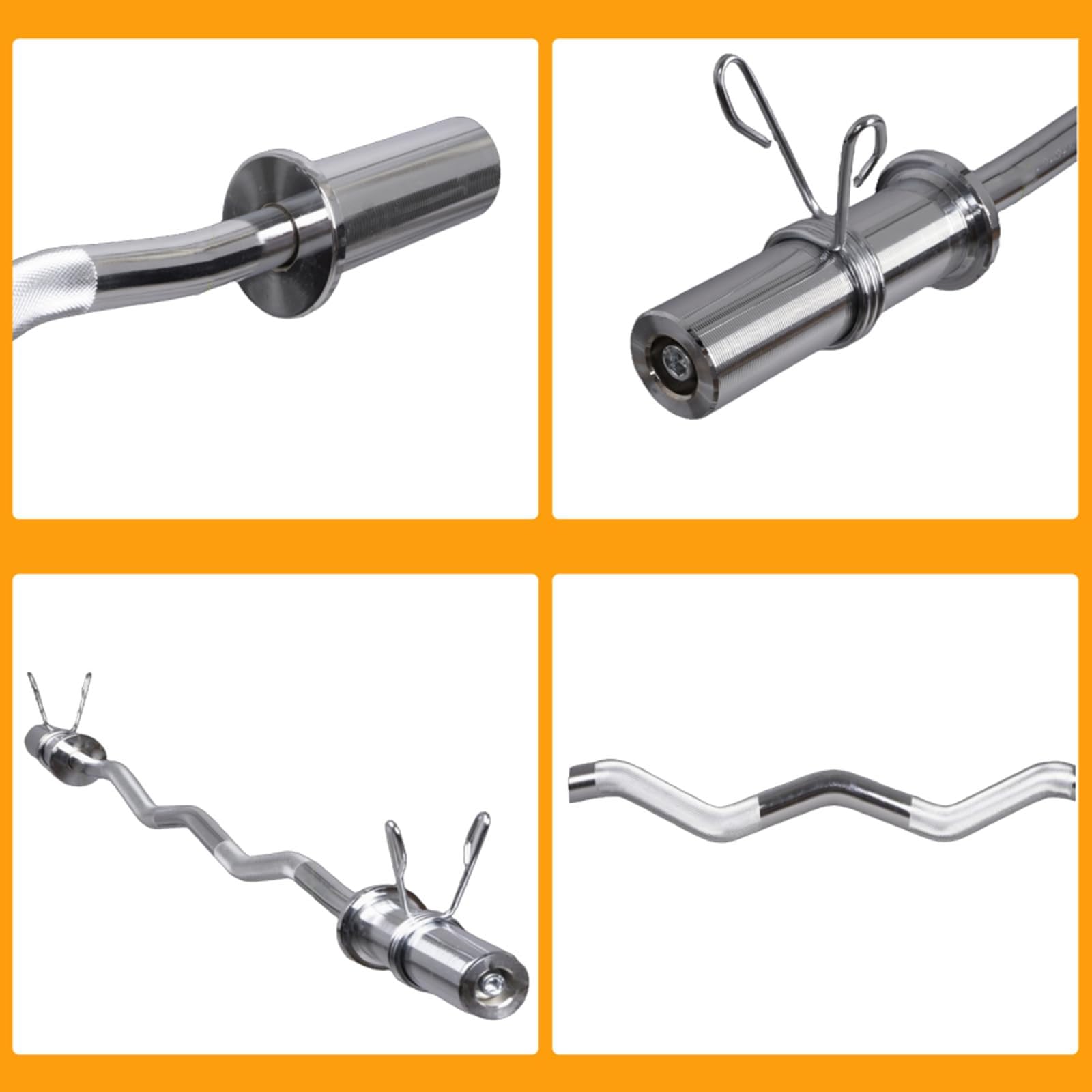 uyoyous Langhantelstange SZ Curlstang 120 cm Hantel Curl Stange Verchromt