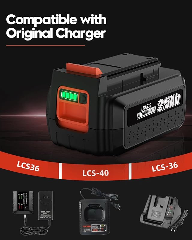 Bonadget LBXR36 36V 2.5Ah akkumulátor Black Decker szerszámokhoz