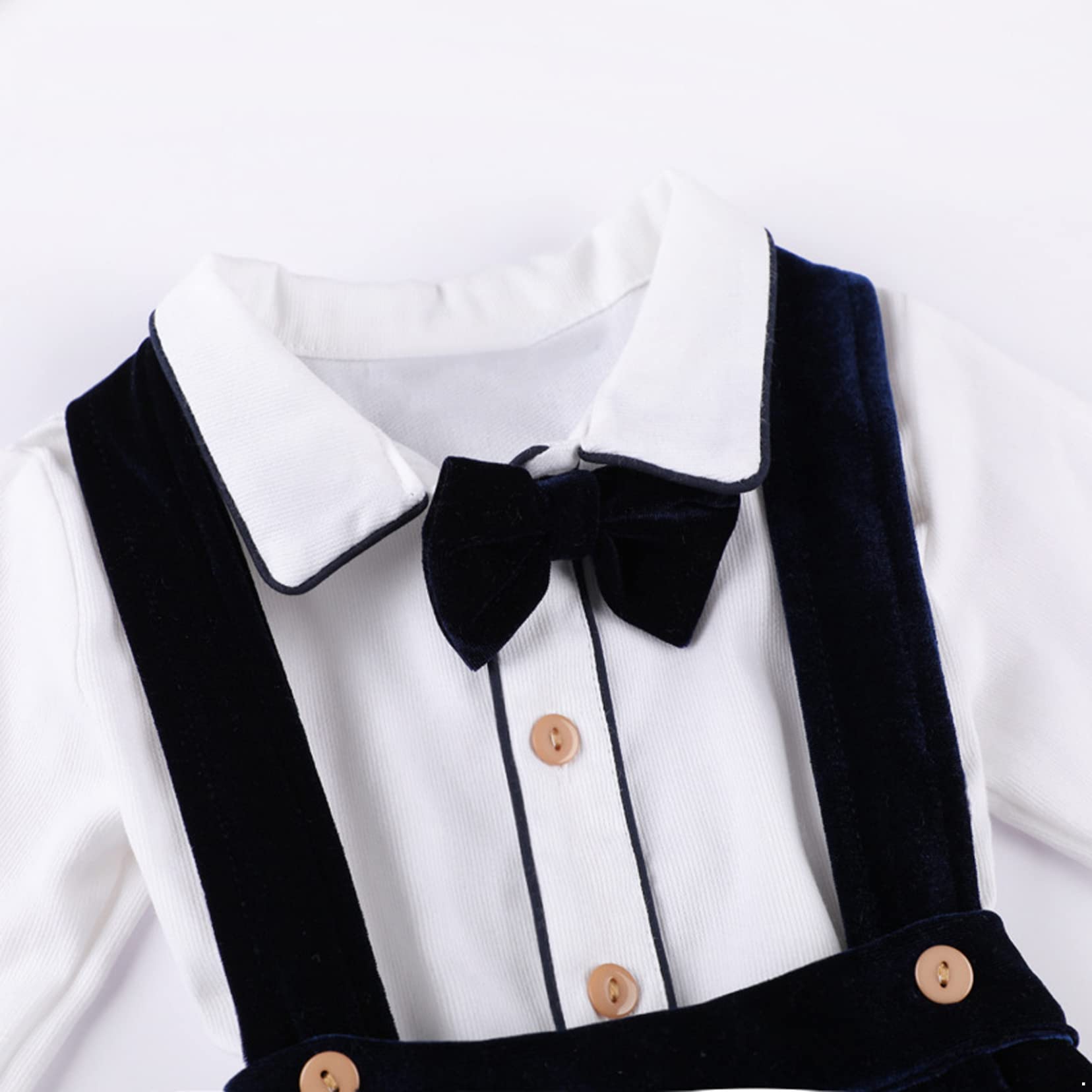 Baby Jungen Anzug 3 Stücke Gentleman Kleidung Set Langarm Fliege Hemd + Samt Shorts Mit Hosenträger + Schirmmütze Taufanzug Hochzeit Geburtstag Party Anzüge