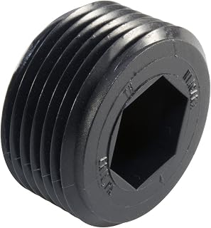 Caplugs TH-3 TH Series – Plastic Hex Socket Threaded Plug, 70 Pack, Black HD-PE, NPT Thread Size 1/4-18", Temporary Use, Low Pressure Testing & in-Plant Processes, Oil & Heat Resistant (ZTH31KA1)
