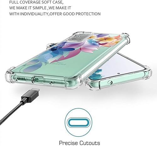 Miniatura 6 de Osophter funda flexible para Samsung Galaxy S20 FE 5G, diseño floral, para niñas y mujeres, absorción de golpes, de goma de poliuretano termoplástico