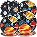 WALLY Forniture per Feste Spazio Tema, 50 Pezzi Tema Spaziali Pianeta Astronauta per Compleanno Bambini Stoviglie Include 20 Piatti da Dessert, 10 Piatti da Portata, 20 Tovaglioli (20 Ospiti)