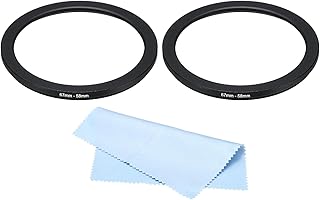 PATIKIL 67mm-58mm Metal Step Down Ring with Cleaning Cloth, 2 Pack Camera Lens Filter Adapter Ring Aluminum Filter Adapter Ring for Camera Lenses Hood, Black