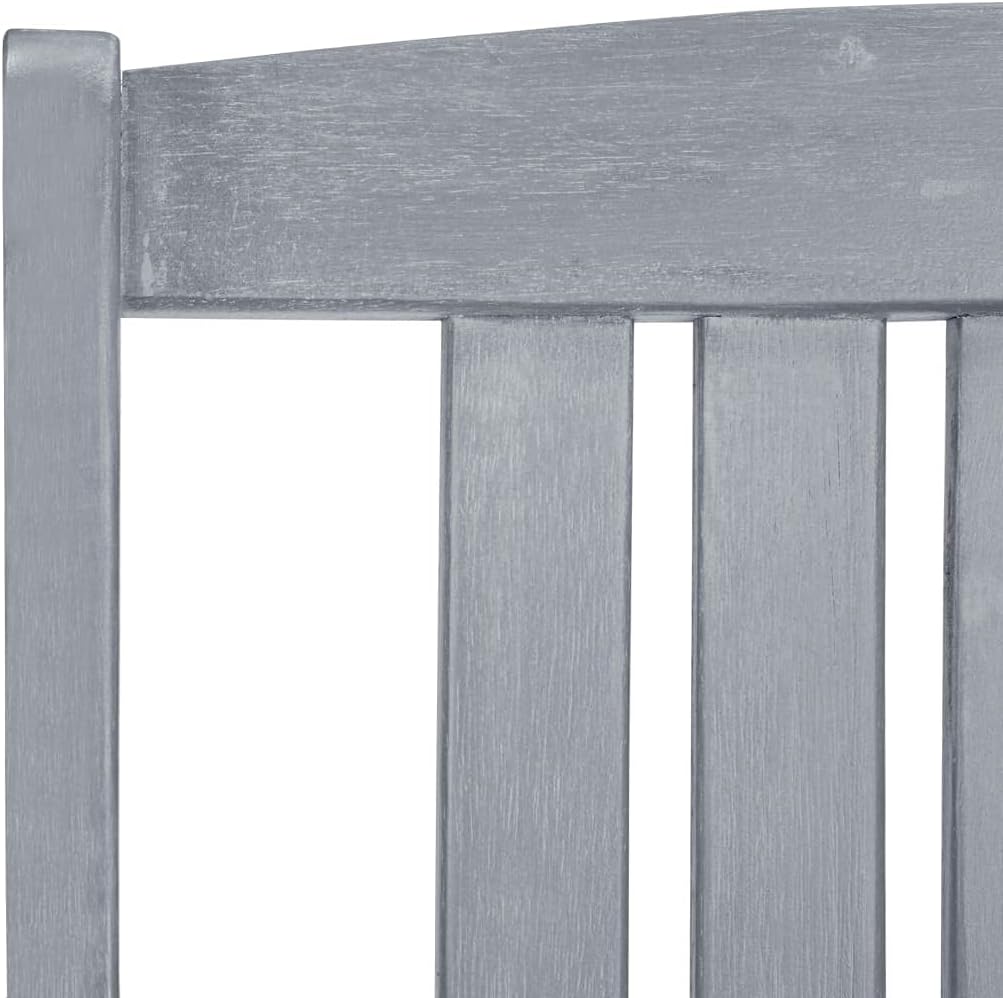 Patio Chairs with Cushions 2 pcs,Camping Chair,Lawn Chairs,Deck Chair,Club Chairs,Bistro Chairs,Lounge Chairs,High Back Chairs,for Garden,Backyard,Porch,Poolside,Balcony,Gray Solid Acacia Wood