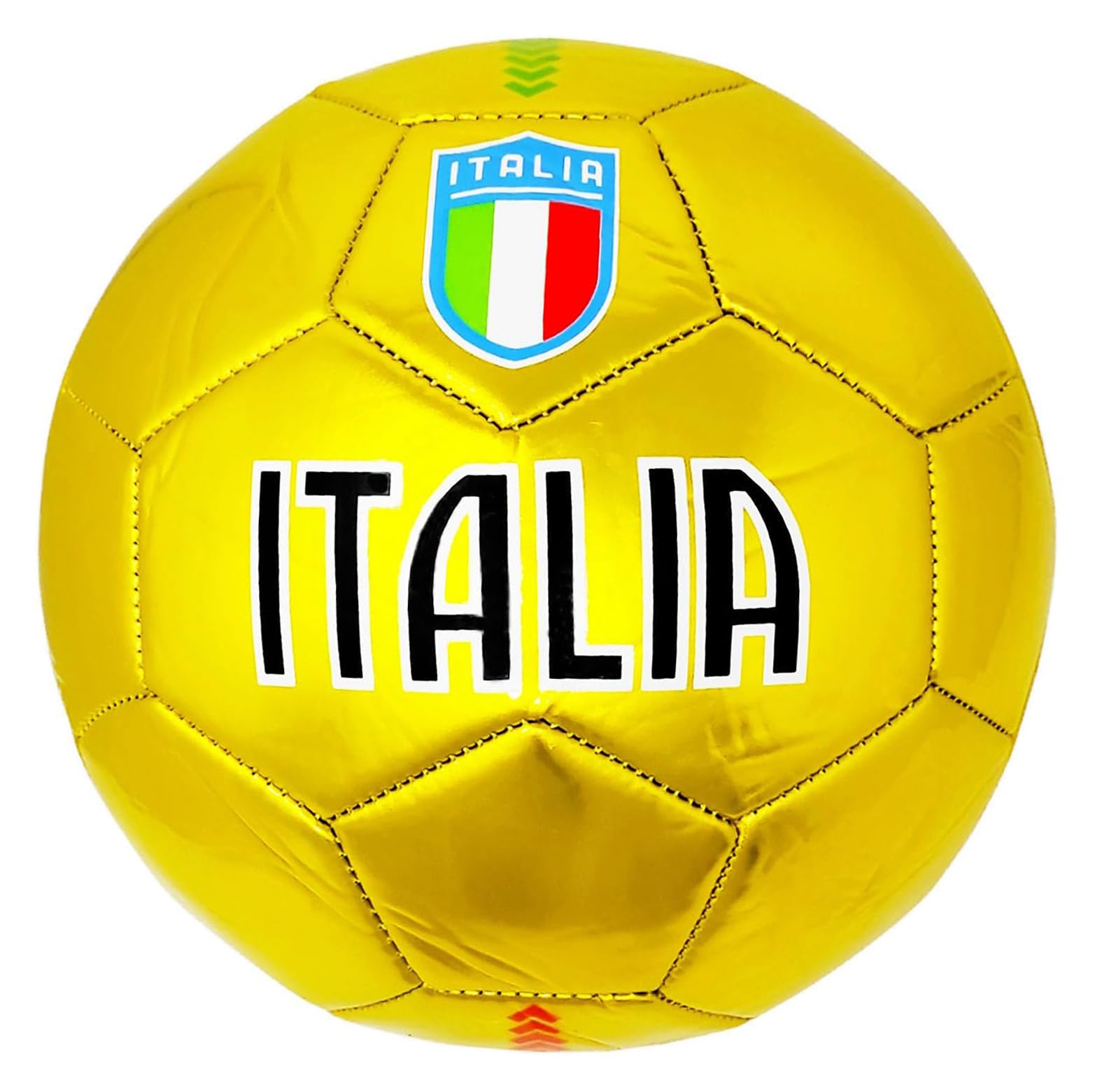 Pallone da Calcio da Allenamento o Partita Colore Oro Scudetto Italia Misura 5